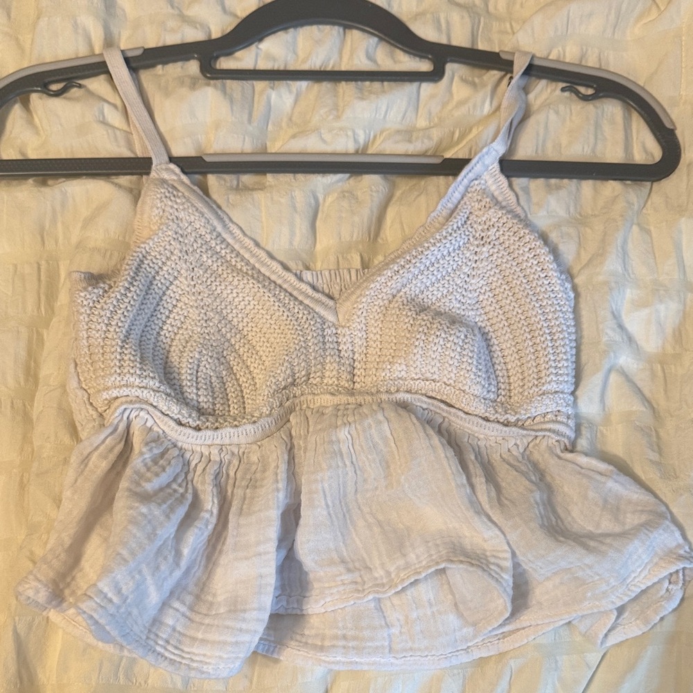 Hollister White Knit Camisole Top